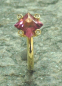 Preview: Rosa Turmalin Ring 8 mm carre und Brill.