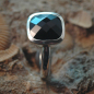 Preview: Silberring Onyx 14mm antik