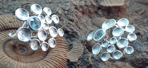 E.Topas-Clipohrstecker Silber eismatt