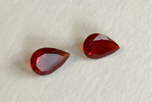 Feuer-Opal Paar  Tropfenform