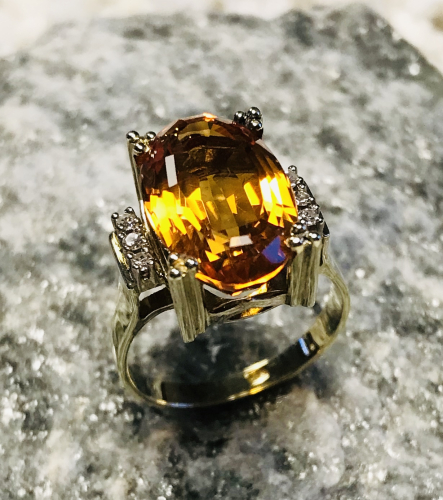 Pal. Citrin Ring 585 GG Brill.