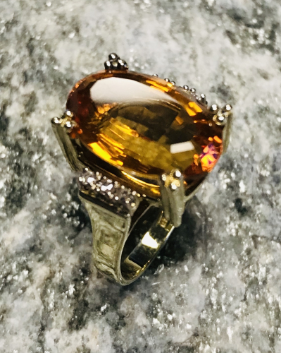 Pal. Citrin Ring 585 GG Brill.