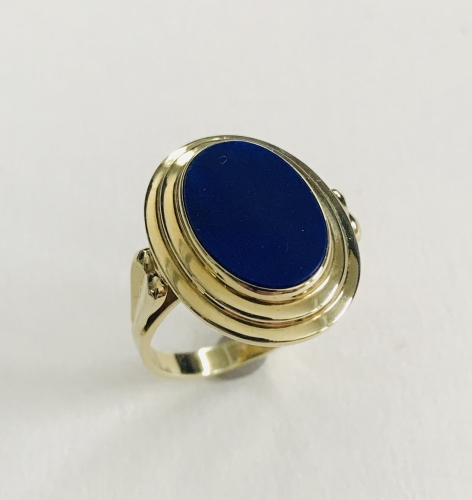 Lapis-Damen  Siegelring 585 GG