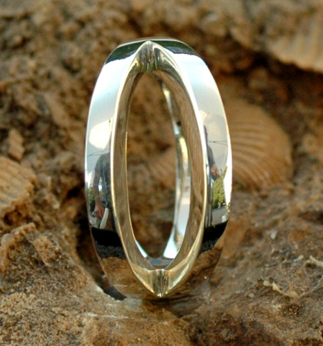 Silber Designer-Ring  in V-Form