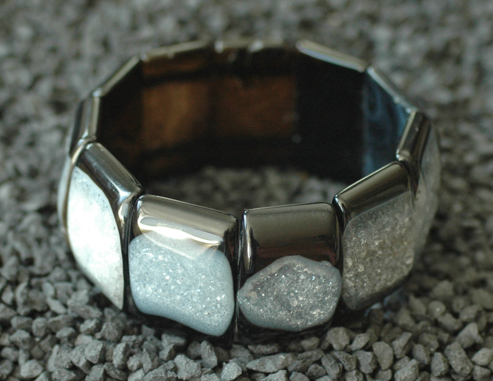 Achat-Kristall Armband schwarz