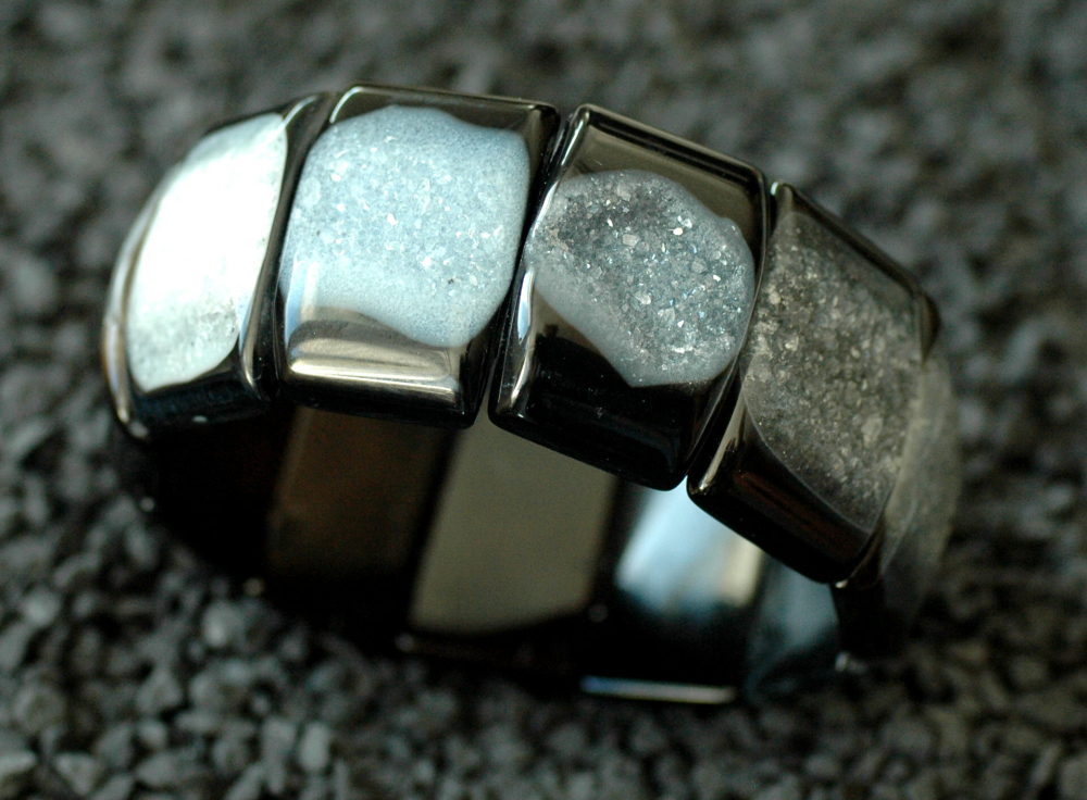 Achat-Kristall Armband schwarz