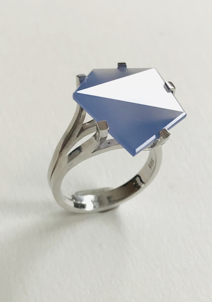 Chalcedon Damen Ring 585 WG