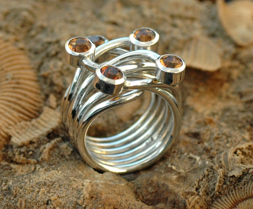 Citrin Silberring