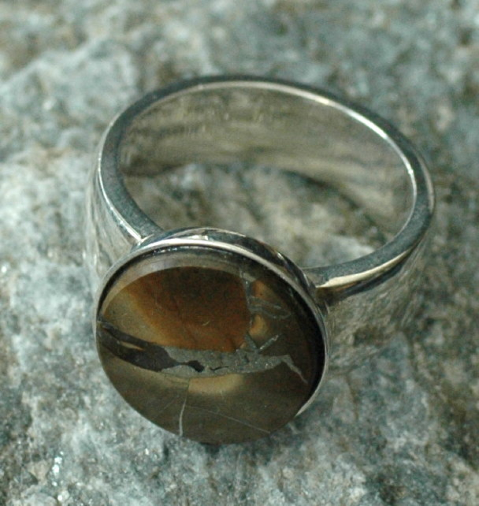 Septarie mit Pyrit Silberring