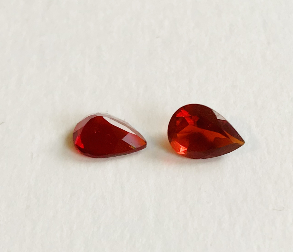 Feuer-Opal Paar  Tropfenform