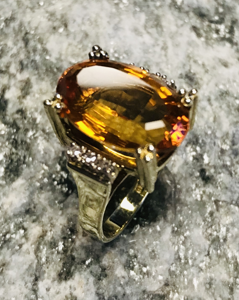 Pal. Citrin Ring 585 GG Brill.