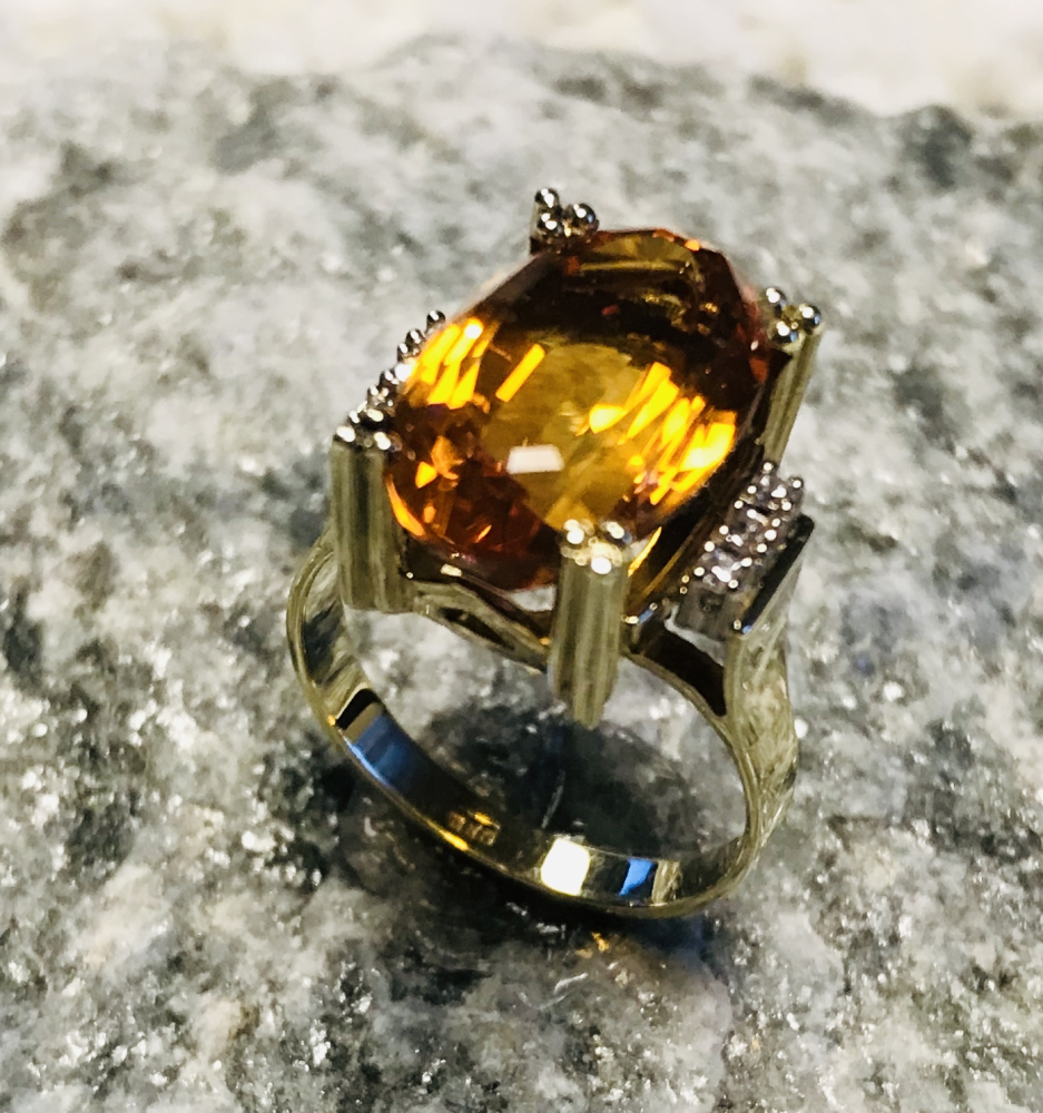 Pal. Citrin Ring 585 GG Brill.