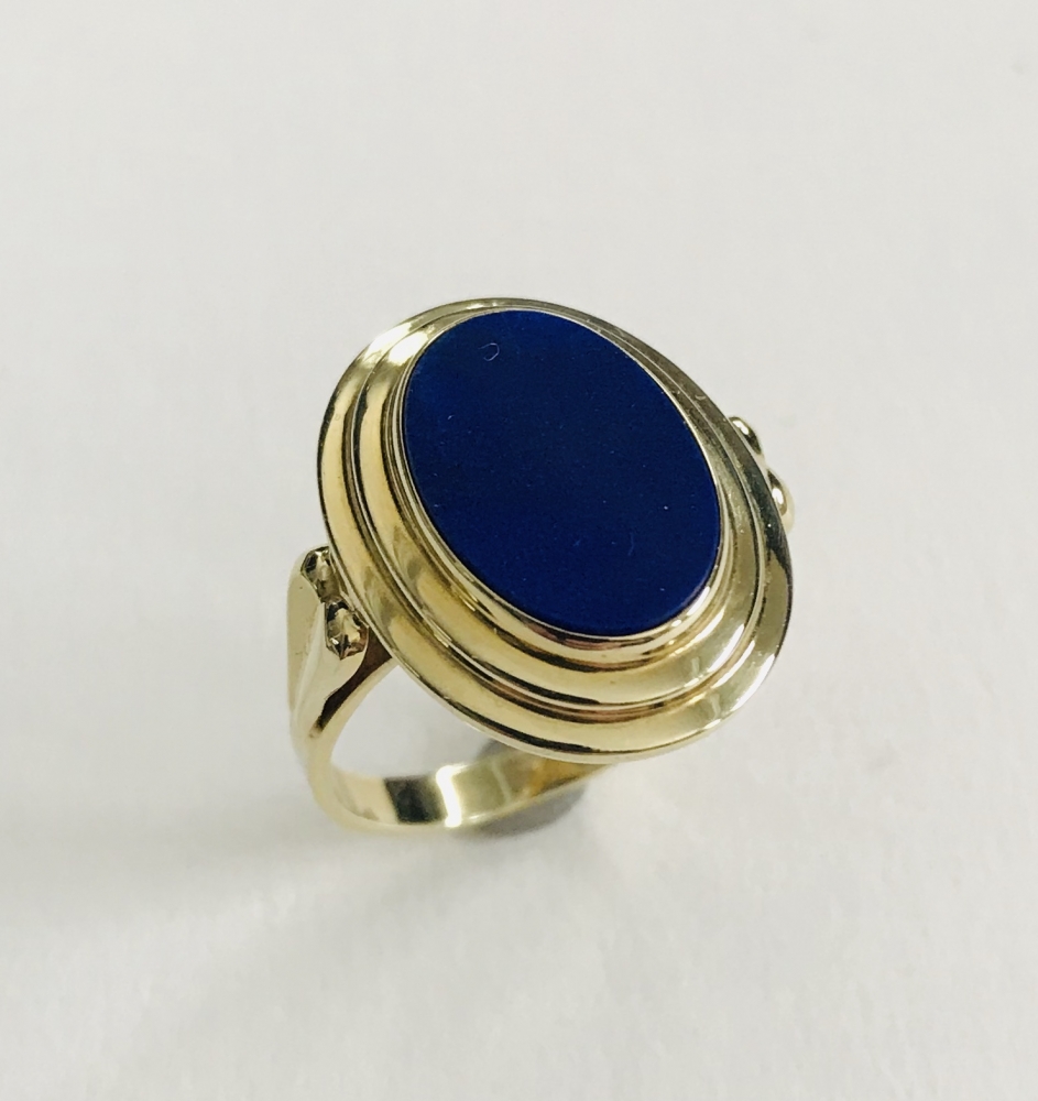 Lapis-Damen  Siegelring 585 GG