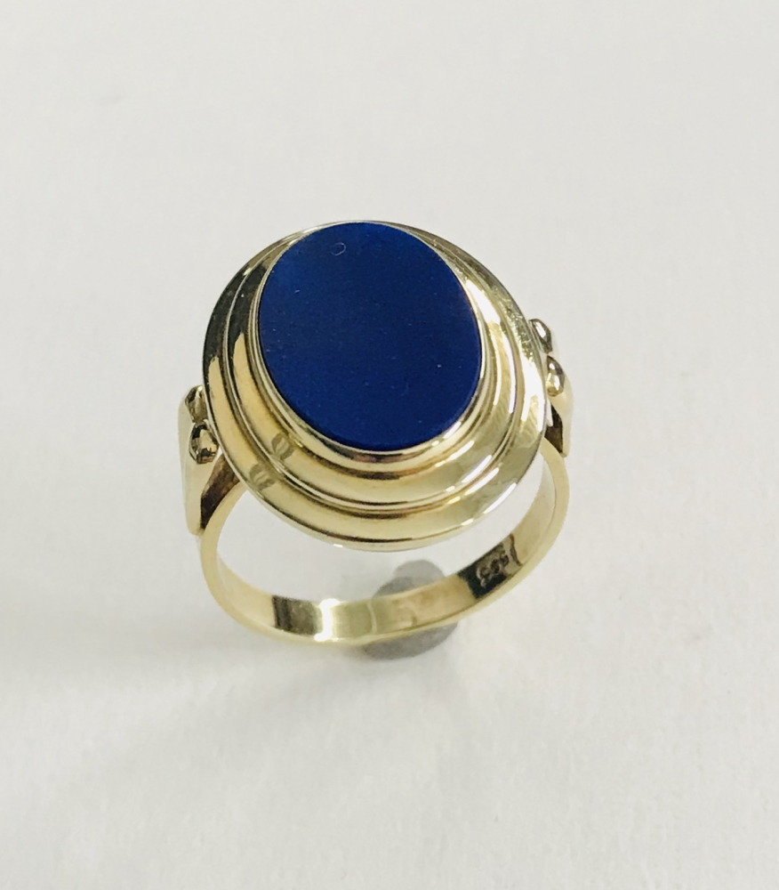 Lapis-Damen  Siegelring 585 GG