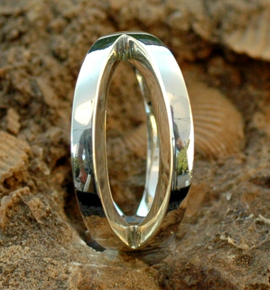 Silber Designer-Ring  in V-Form