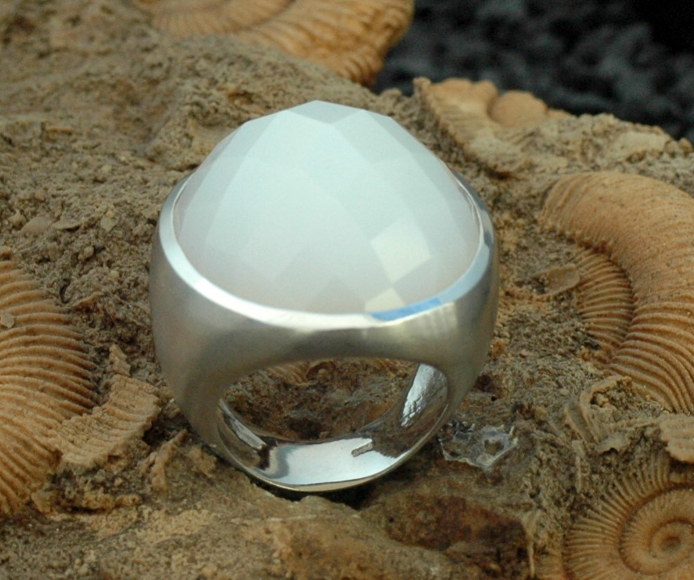 Achat Weiß Silberring Fac.